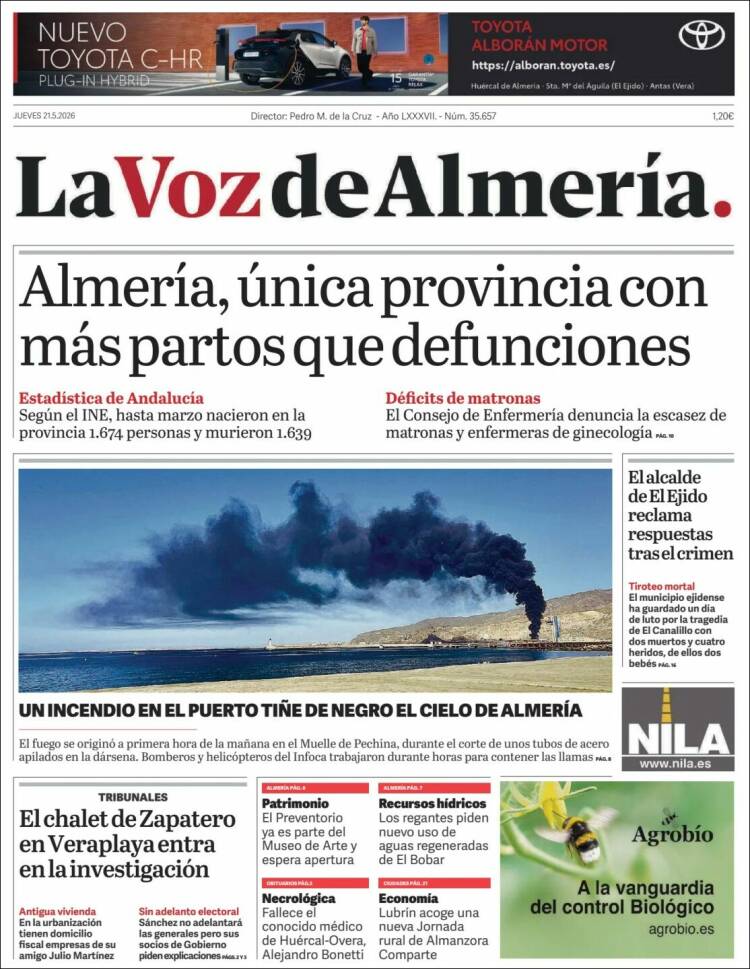 Portada de La Voz de Almería (Espa&ntilde;a)