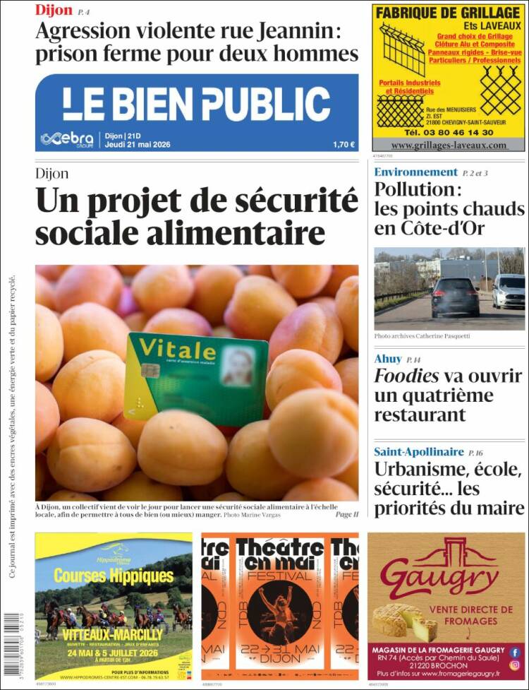 Portada de Le Bien Public (Francia)