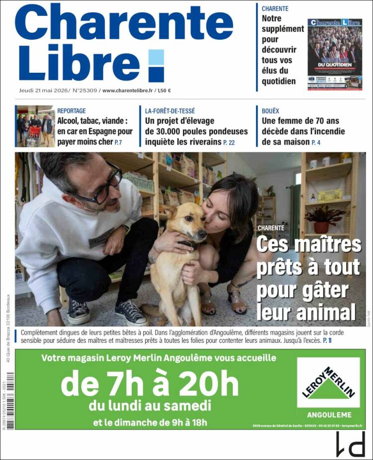 Portada de Charente Libre (Francia)