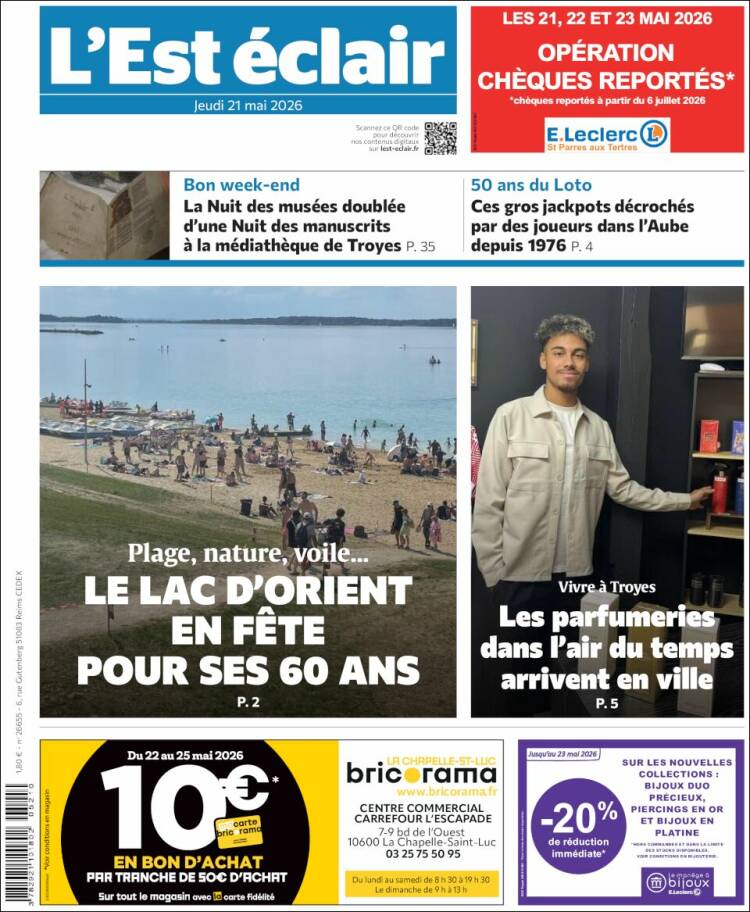 Portada de L'Est Eclair (France)