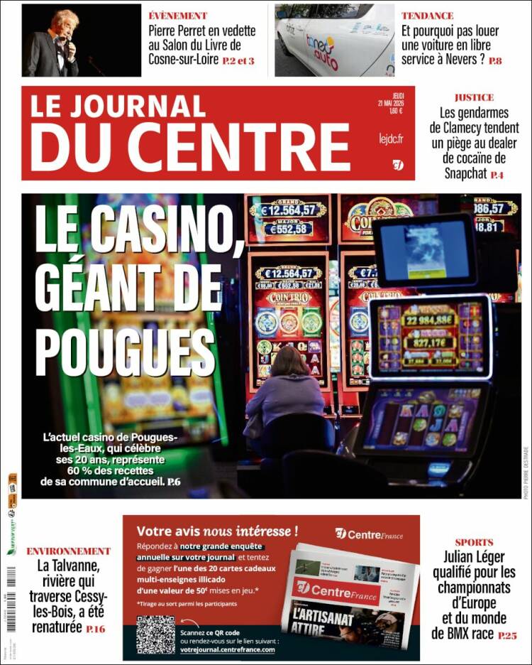 Portada de Le Journal du Centre (Francia)