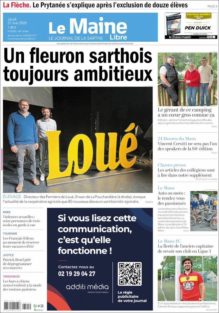 Portada de Le Maine Libre (Francia)