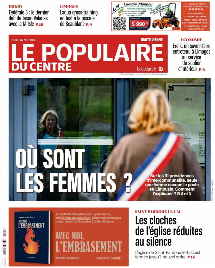 Portada de Le Populaire du Centre (Francia)