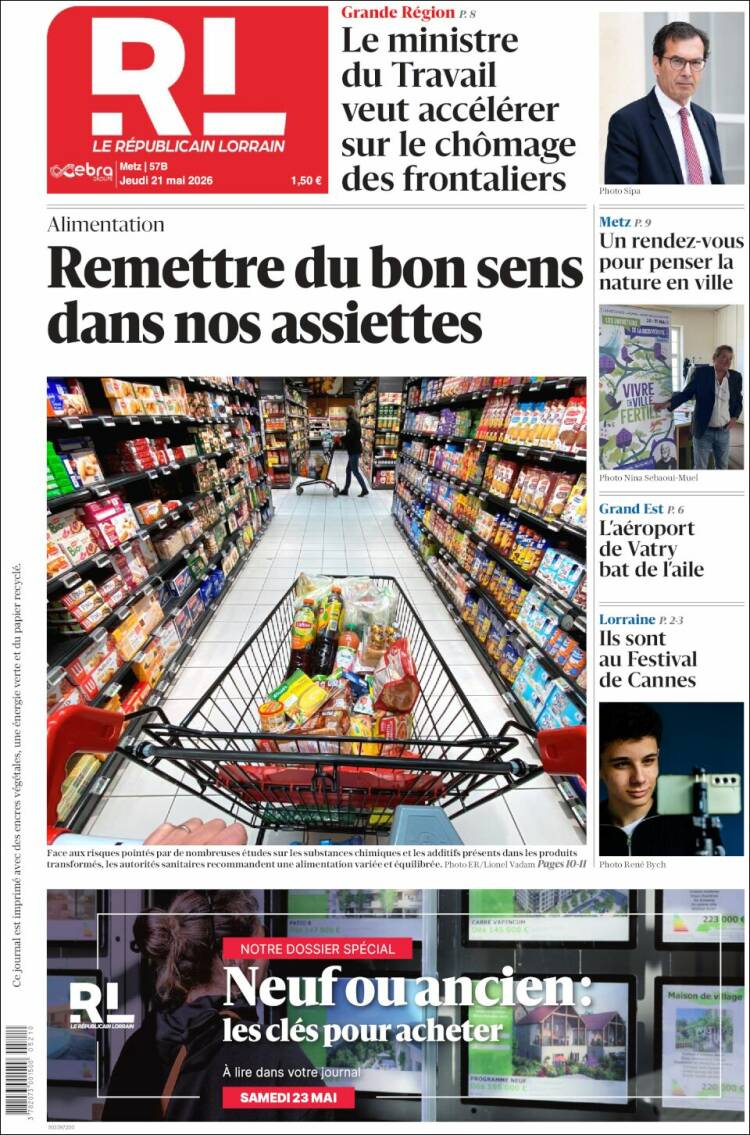 Portada de Le Republicain Lorrain (Francia)