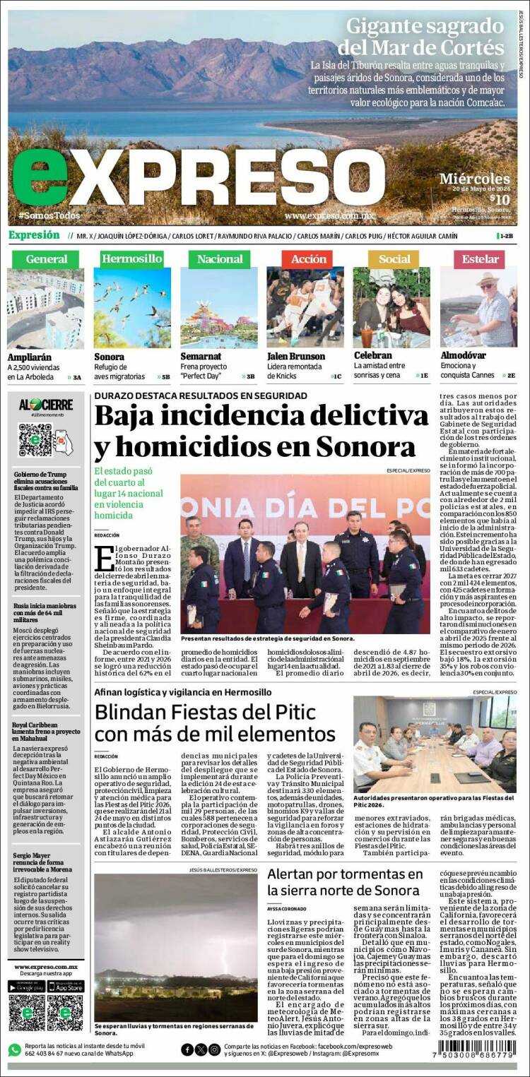 Portada de Expreso (M&eacute;xico)