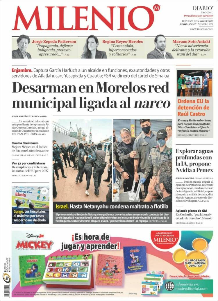 Portada de Milenio (M&eacute;xico)