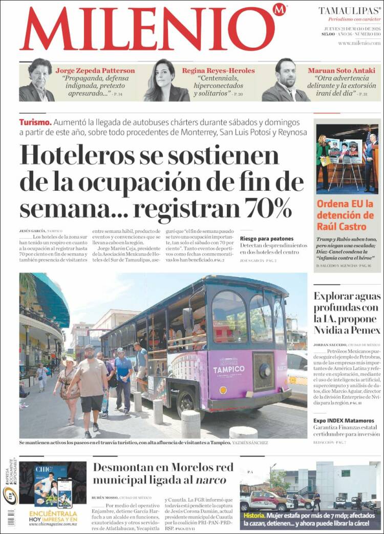 Portada de Milenio - Tamaulipas (M&eacute;xico)