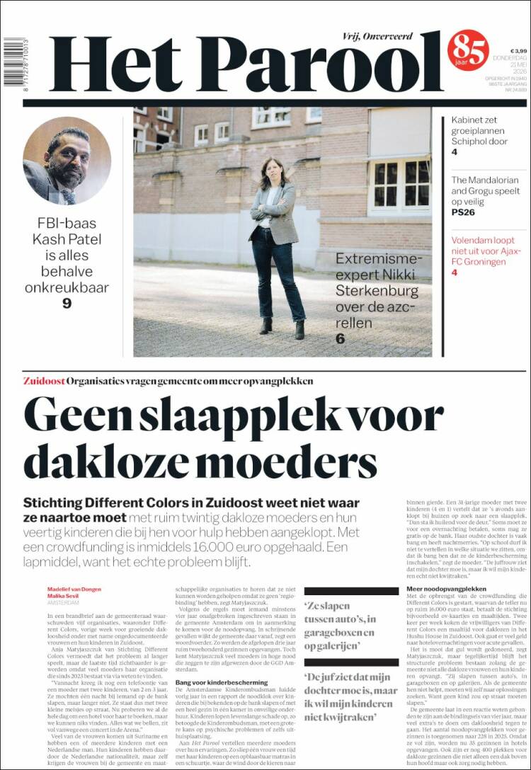 Portada de Het Parool (Pa&iacute;ses Bajos)