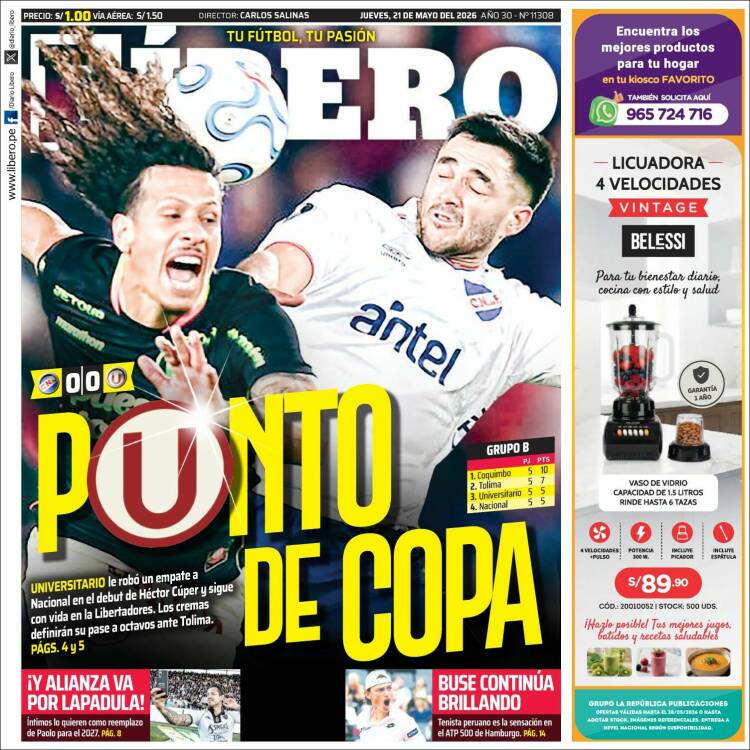 Portada de Líbero (Per&uacute;)