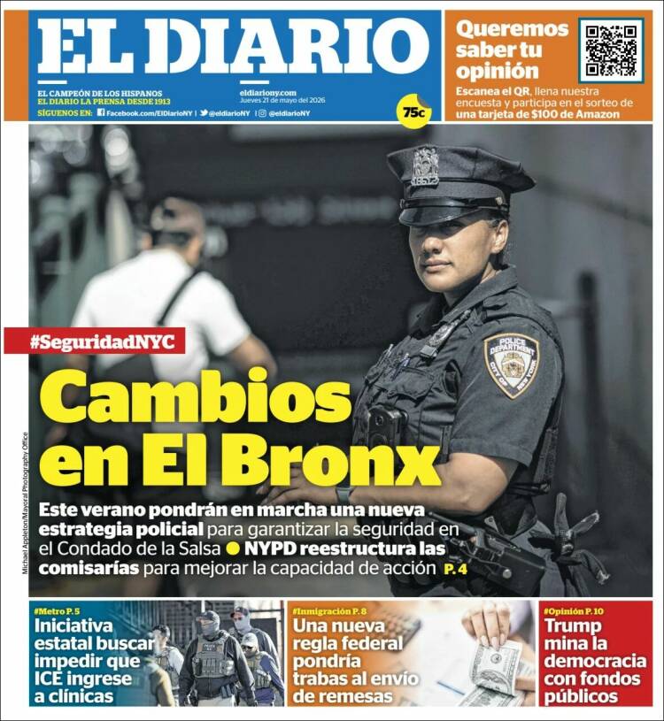 Portada de El Diario NY (&Eacute;tats-Unis)