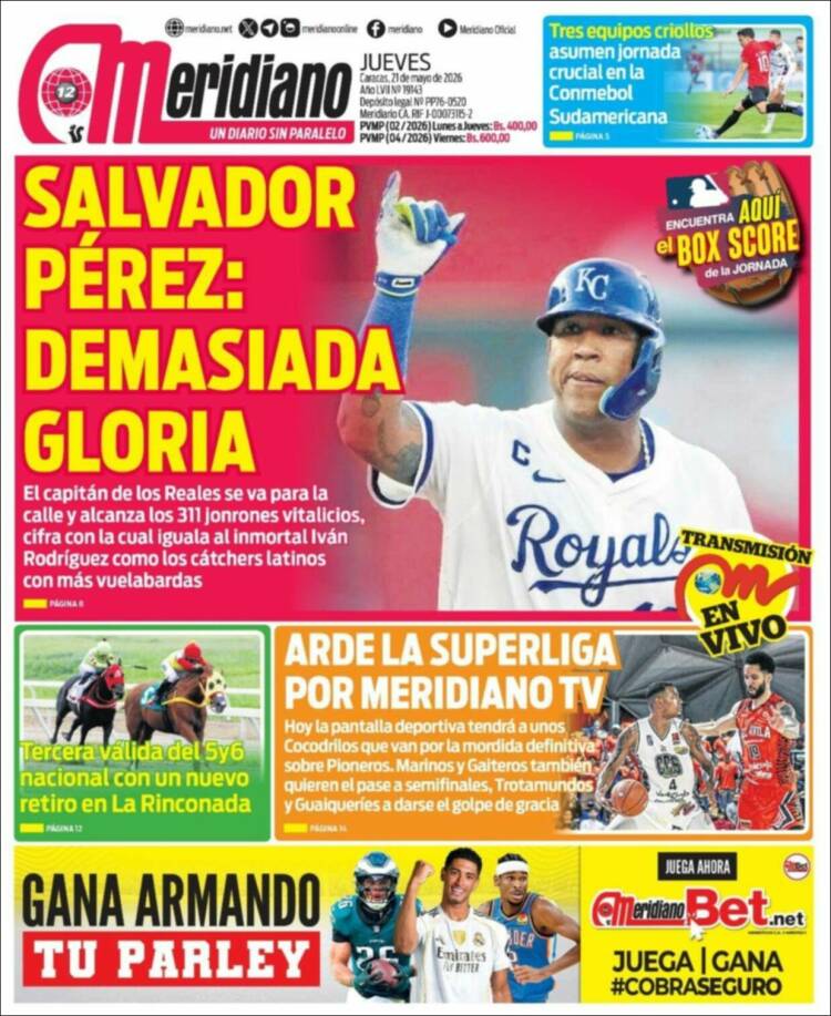 Portada de Meridiano (Venezuela)