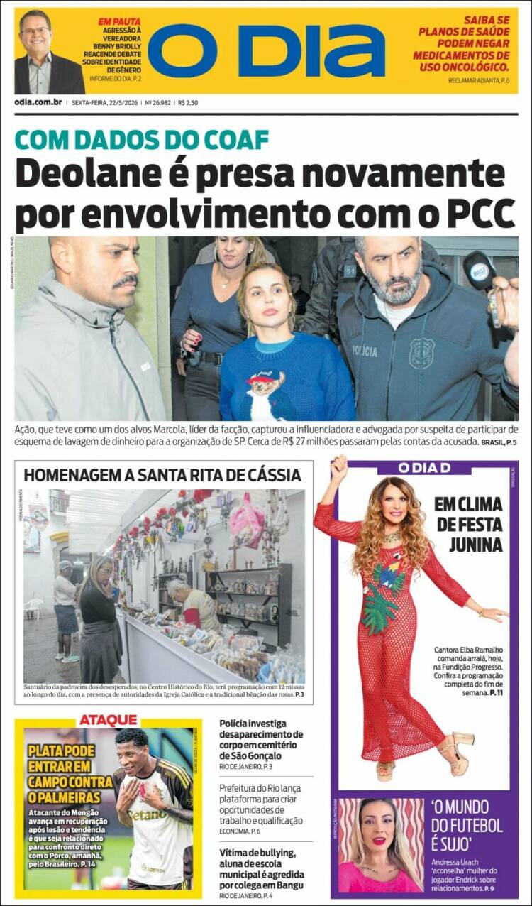 Portada de O Dia (Brasil)