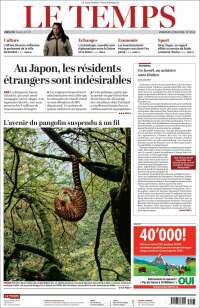 Portada de Le Matin (Suiza)