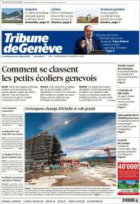 Portada de La Tribune de Genève (Suiza)