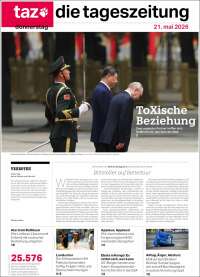 Portada de Die Tageszeitung (Alemania)