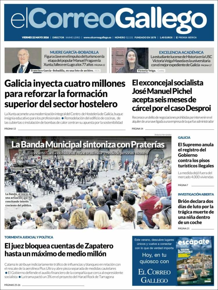 Portada de El Correo Gallego (Espa&ntilde;a)