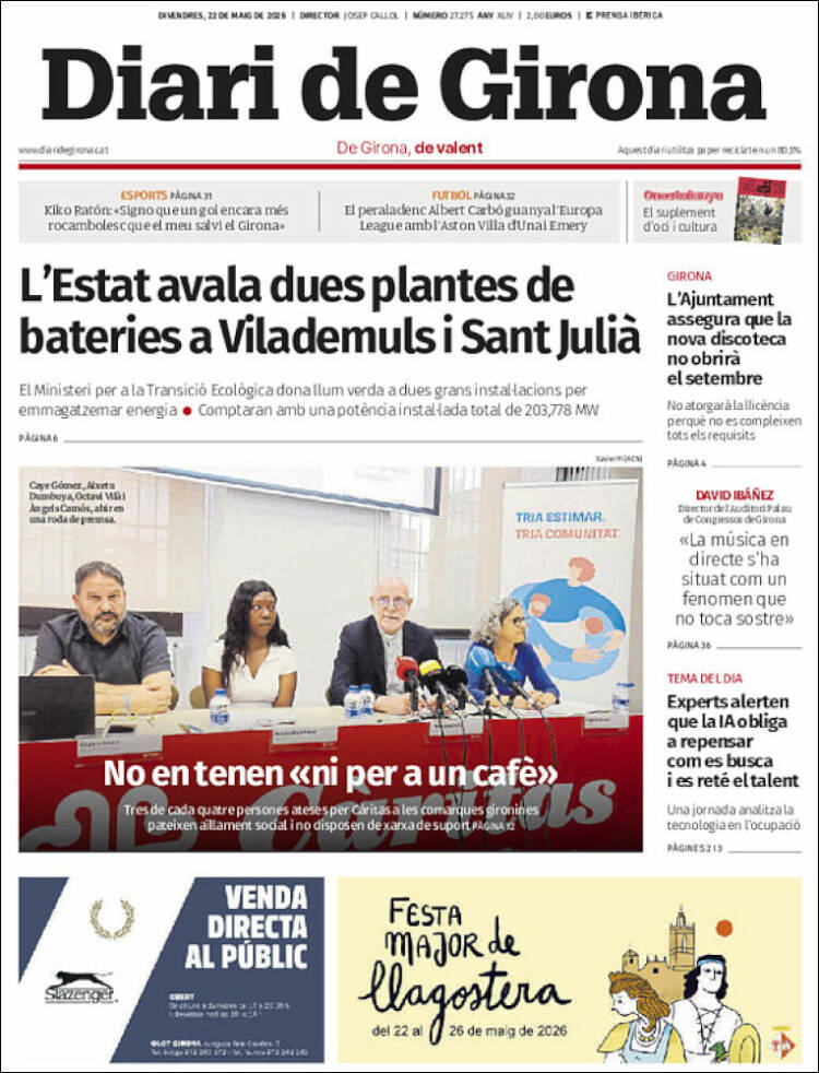 Portada de Diari de Girona (Espa&ntilde;a)