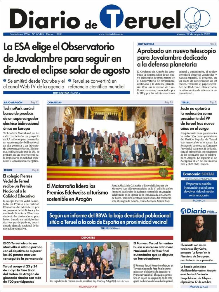 Portada de Diario de Teruel (Espa&ntilde;a)