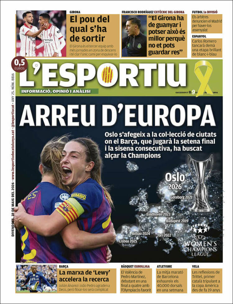 Portada de L'Esportiu (Espa&ntilde;a)