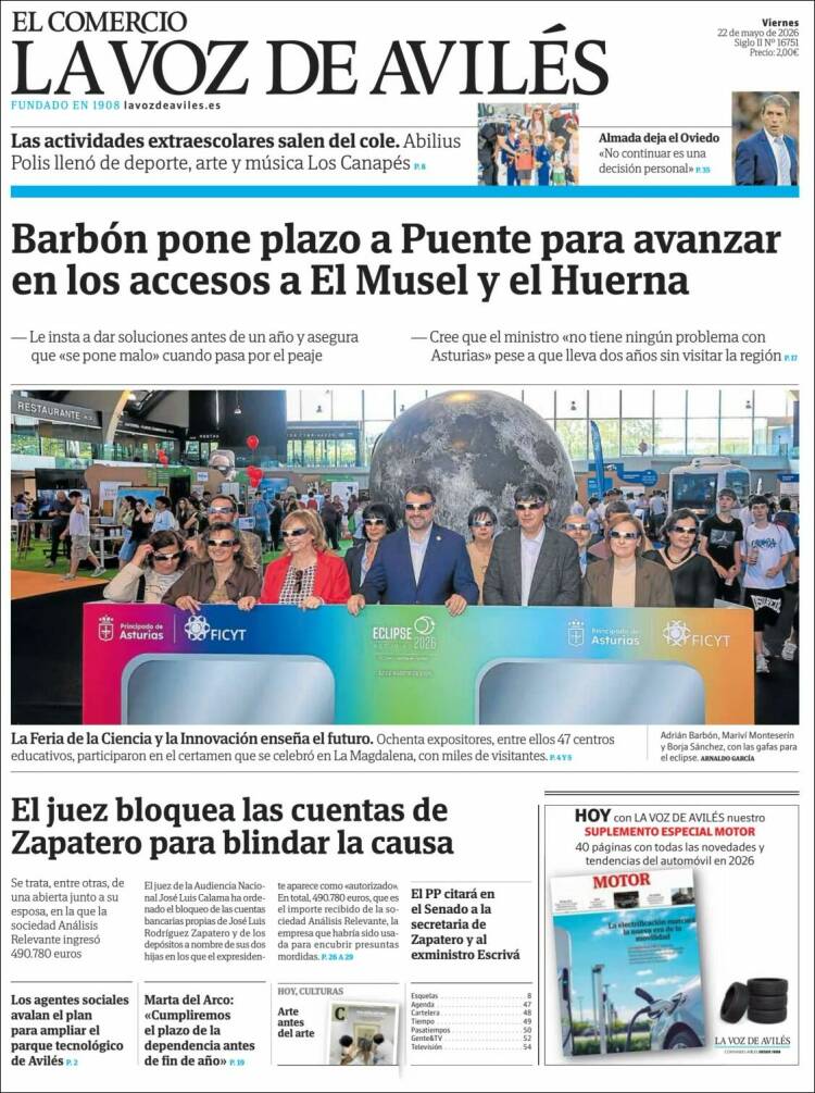 Portada de El Comercio - Avilés (Espa&ntilde;a)