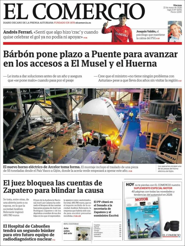 Portada de El Comercio - Gijón (Espa&ntilde;a)