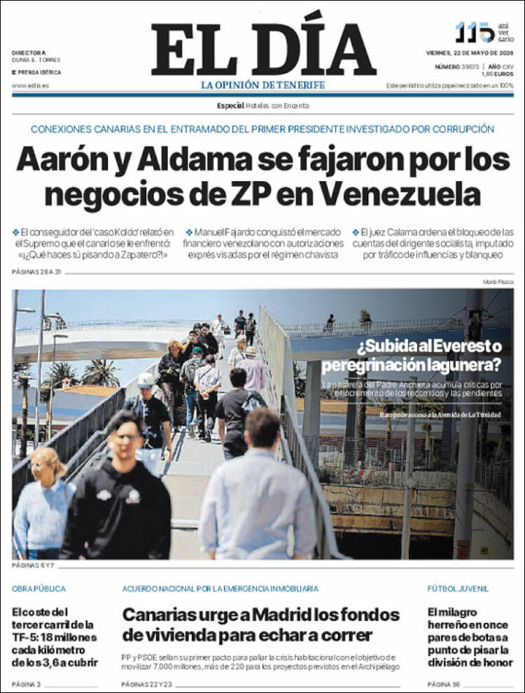 Portada de El Día (Espa&ntilde;a)