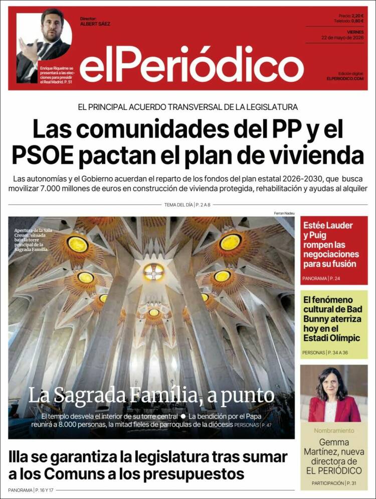 Portada de El Periódico (Espa&ntilde;a)