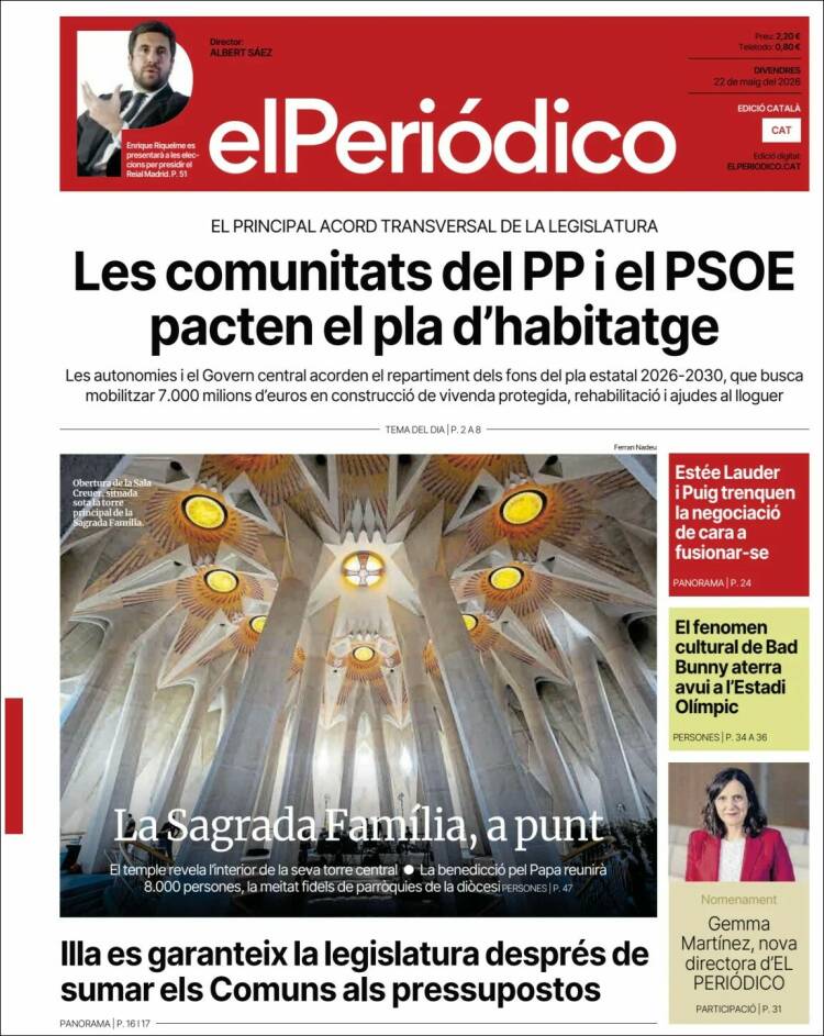 Portada de El Periódico de Catalunya (Espa&ntilde;a)