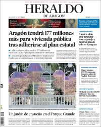 Portada de Heraldo de Aragón (Espa&ntilde;a)