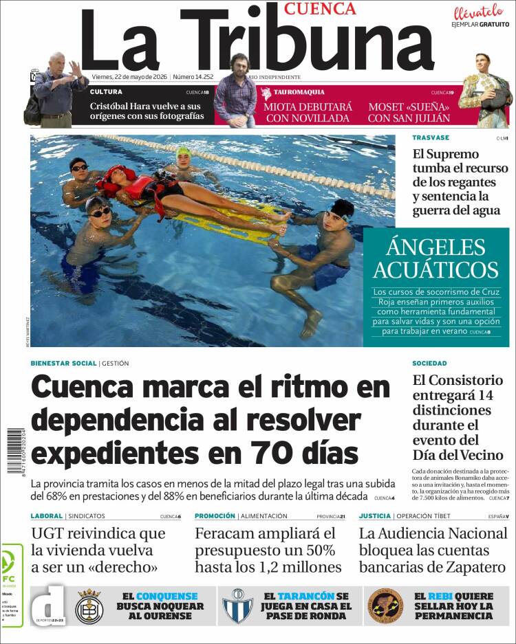 Portada de La Tribuna de Cuenca (Espa&ntilde;a)