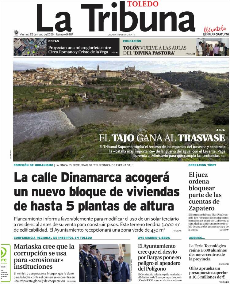 Portada de La Tribuna de Toledo (Espa&ntilde;a)