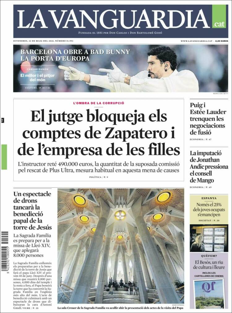 Portada de La Vanguardia (Espa&ntilde;a)