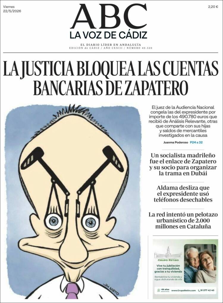 Portada de La Voz de Cádiz (Espa&ntilde;a)