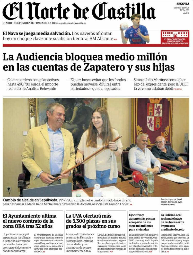 Portada de Norte de Castilla - Segovia (Espa&ntilde;a)