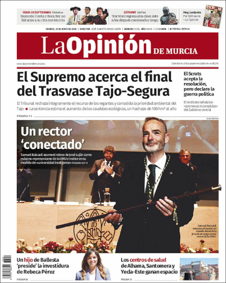 Portada de La Opinión de Murcia (Espa&ntilde;a)