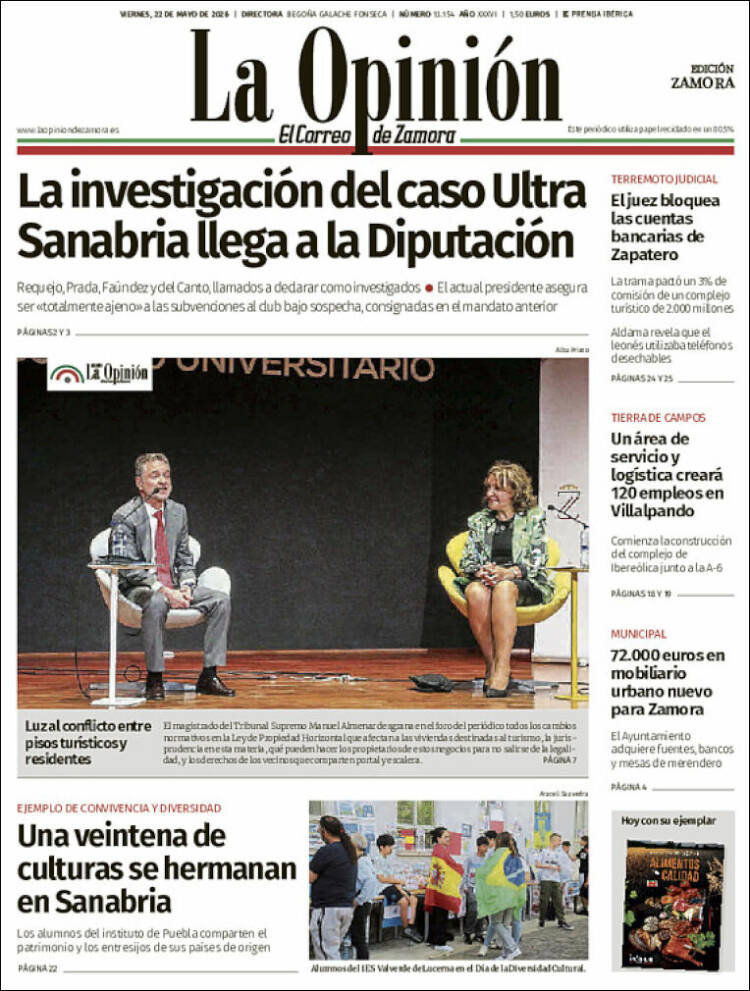 Portada de La Opinión - El Correo de Zamora (Espa&ntilde;a)