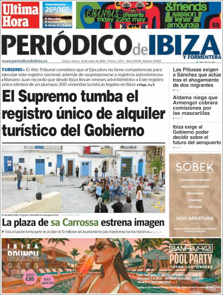 Portada de Periódico de Ibiza (Espa&ntilde;a)
