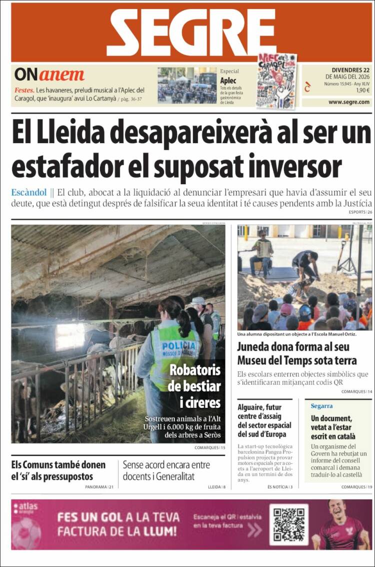 Portada de Segre (Espa&ntilde;a)
