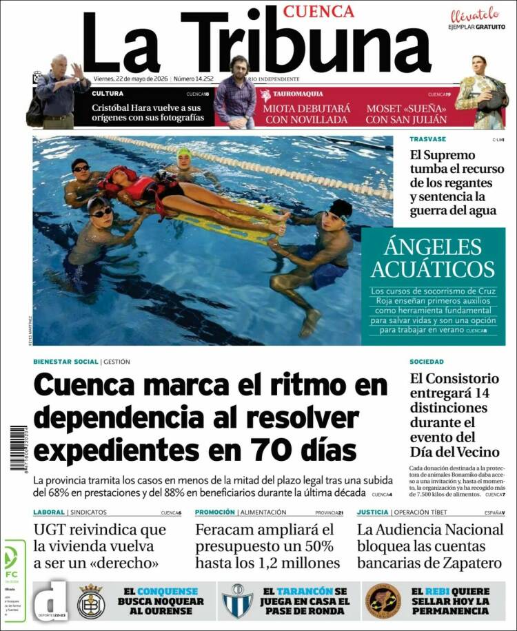 Portada de La Tribuna de Cuenca (Espa&ntilde;a)
