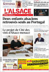 Portada de Journal L'Alsace (Francia)