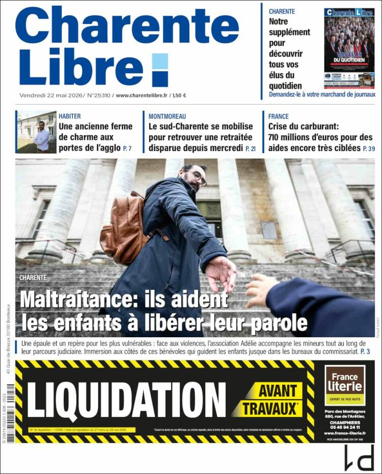 Portada de Charente Libre (Francia)