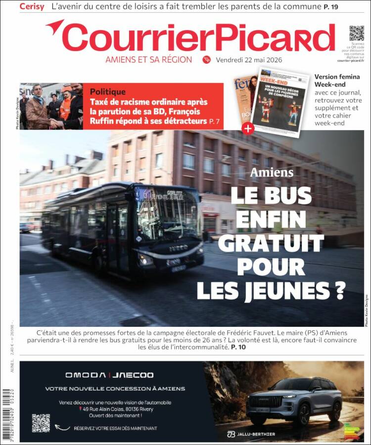 Portada de Courrier Picard (Francia)