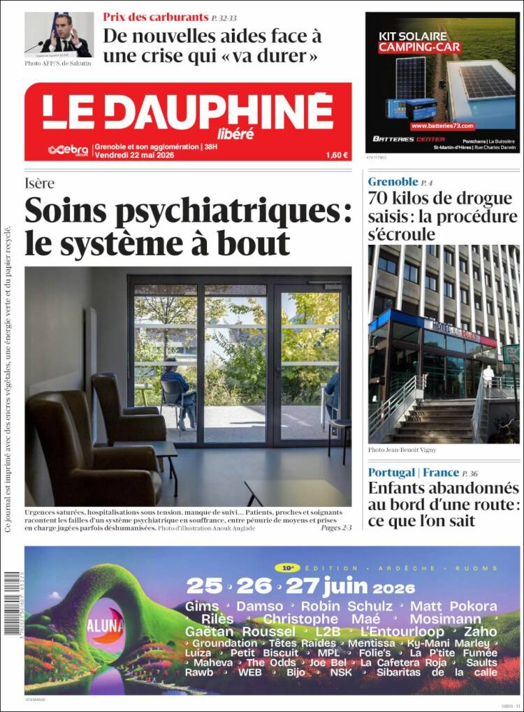 Portada de Le Dauphiné Libéré (Francia)