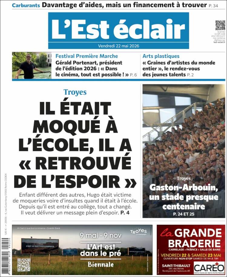 Portada de L'Est Eclair (Francia)
