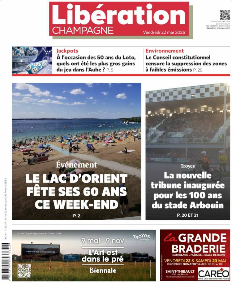Portada de Libération Champagne (Francia)