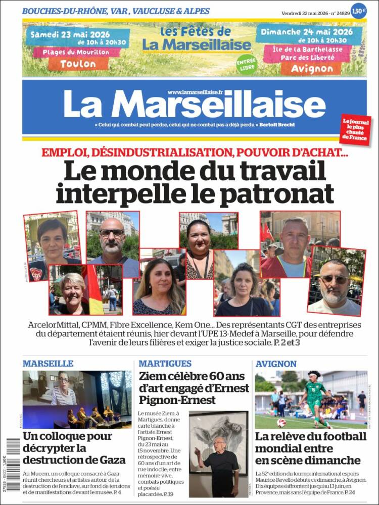 Portada de La Marseillaise (Francia)