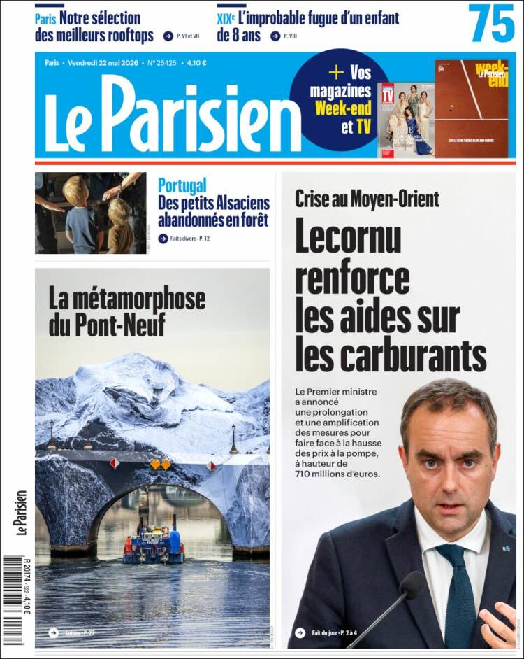 Portada de Le Parisien (Francia)