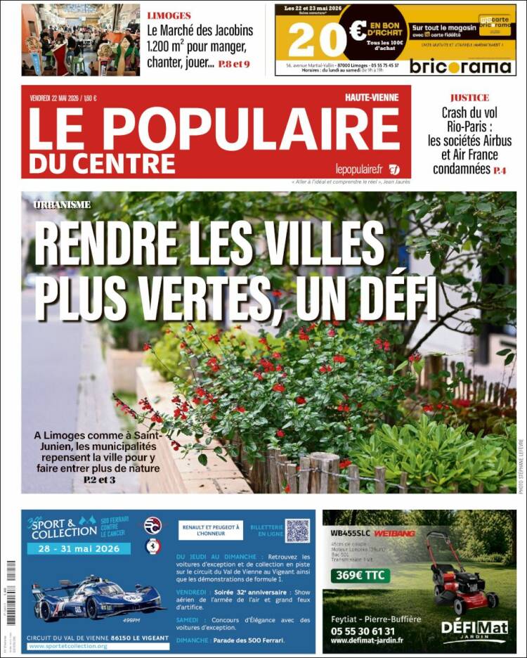 Portada de Le Populaire du Centre (Francia)