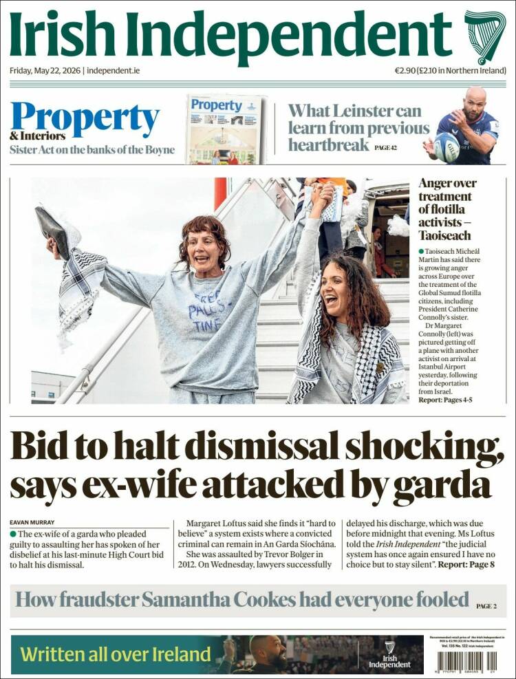 Portada de Irish Independent (Irlanda)