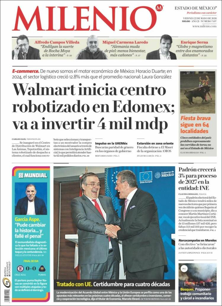 Portada de Milenio - Estado de México (M&eacute;xico)